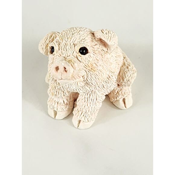 Stone Critters Mini Piglet Pig Piggy 2 1/4" Figurine 1988 USA Home Decor Vintage - Picture 2 of 14